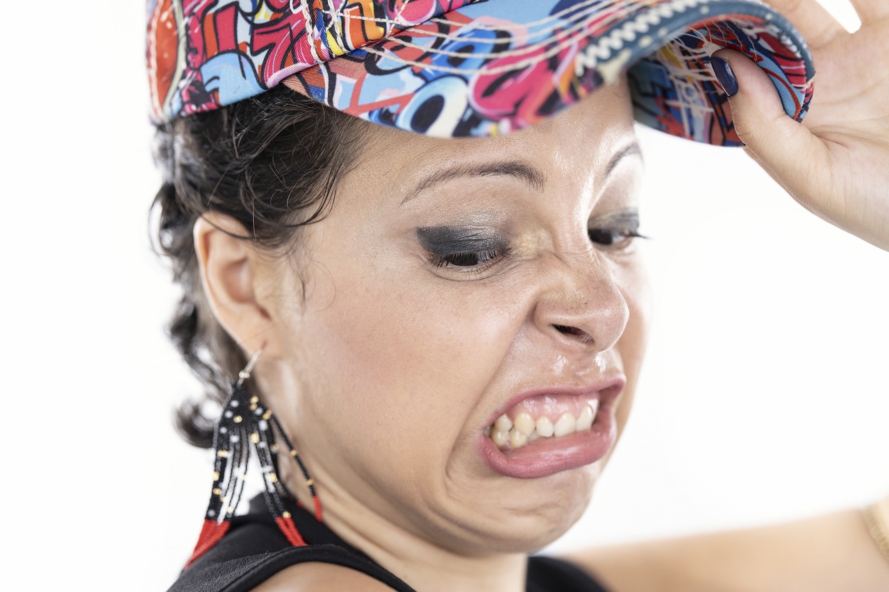 woman with disgusted look on her face