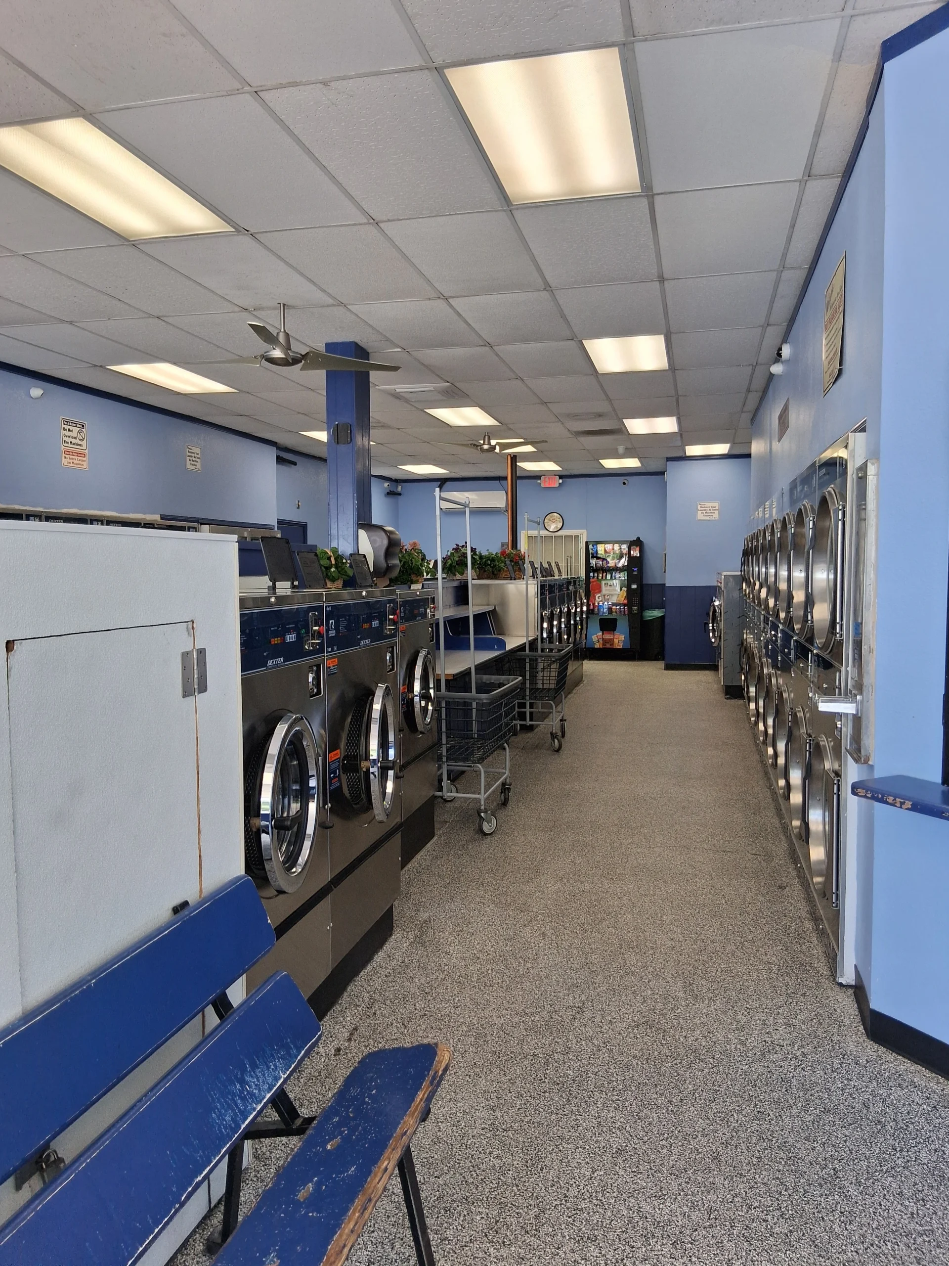 Laundromat Interior a closer view of laundry equipment