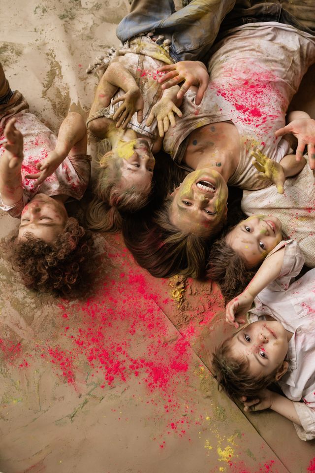 Photo by Alena Darmel: https://www.pexels.com/photo/overhead-shot-of-a-woman-and-kids-with-holi-powder-7176577/ Photo by Alena Darmel: https://www.pexels.com/photo/overhead-shot-of-a-woman-and-kids-with-holi-powder-7176577/
